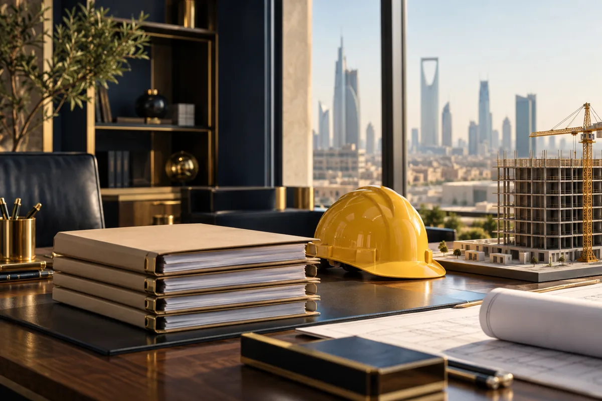 مستخلص مقاولات مع مخططات وأدوات قياس